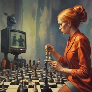 Vibrant Orange Chess Art Print